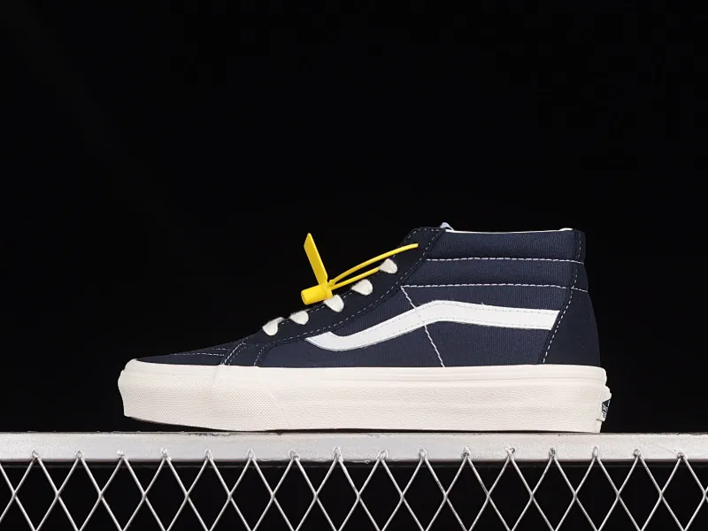 All categories Vans Vans series Vans Mid Vans China Vans Sk8-Mid Reissue Navy mid-top casual vulcanized canvas sneakers VN0A32QZ9G6